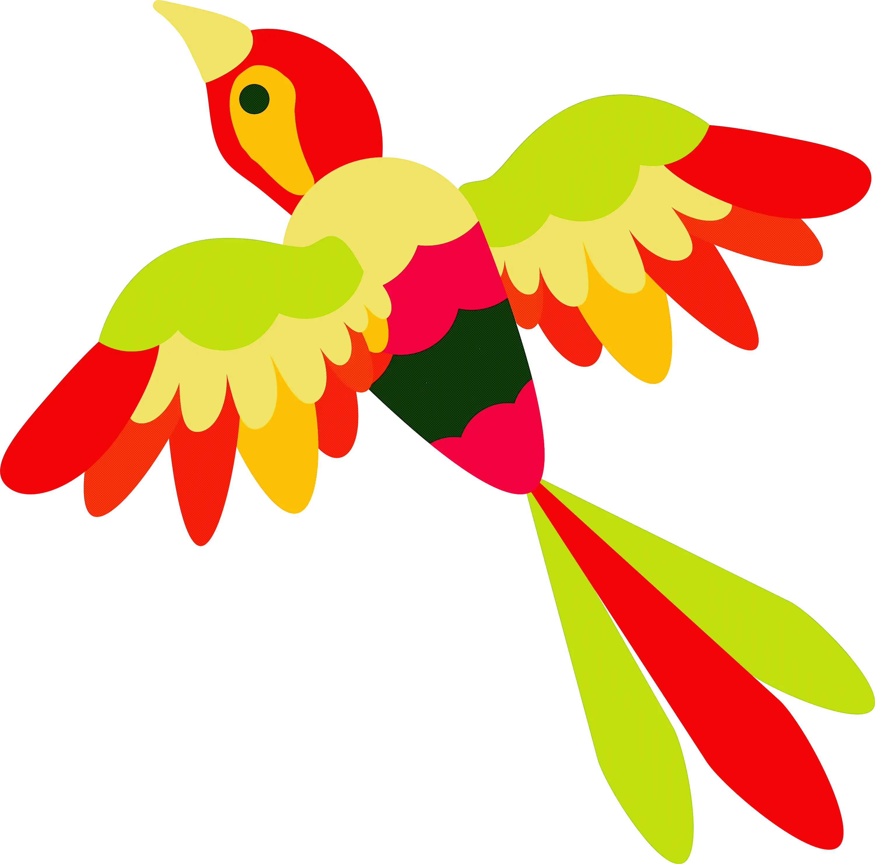 Cartoon Illustration of a Colorful Tropical Bird