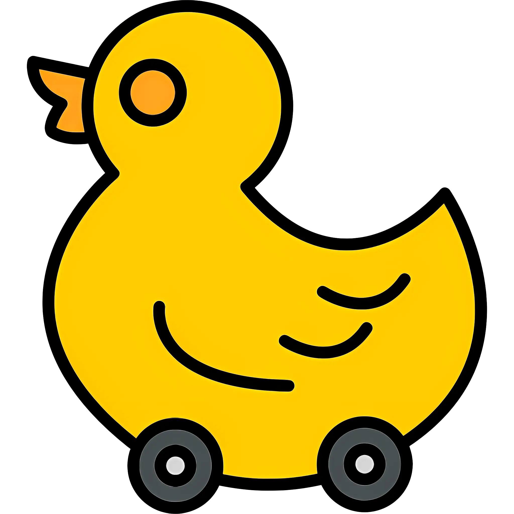 Yellow Duck Toy with Wheels