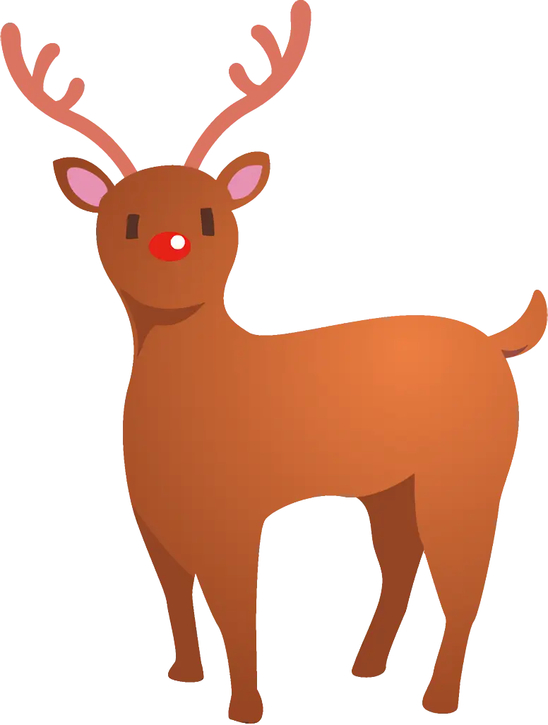 Festive Cartoon Reindeer Illustration