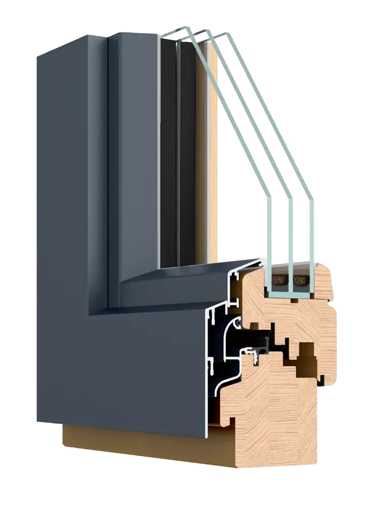 Cross-Section of a Window with Glass Layers