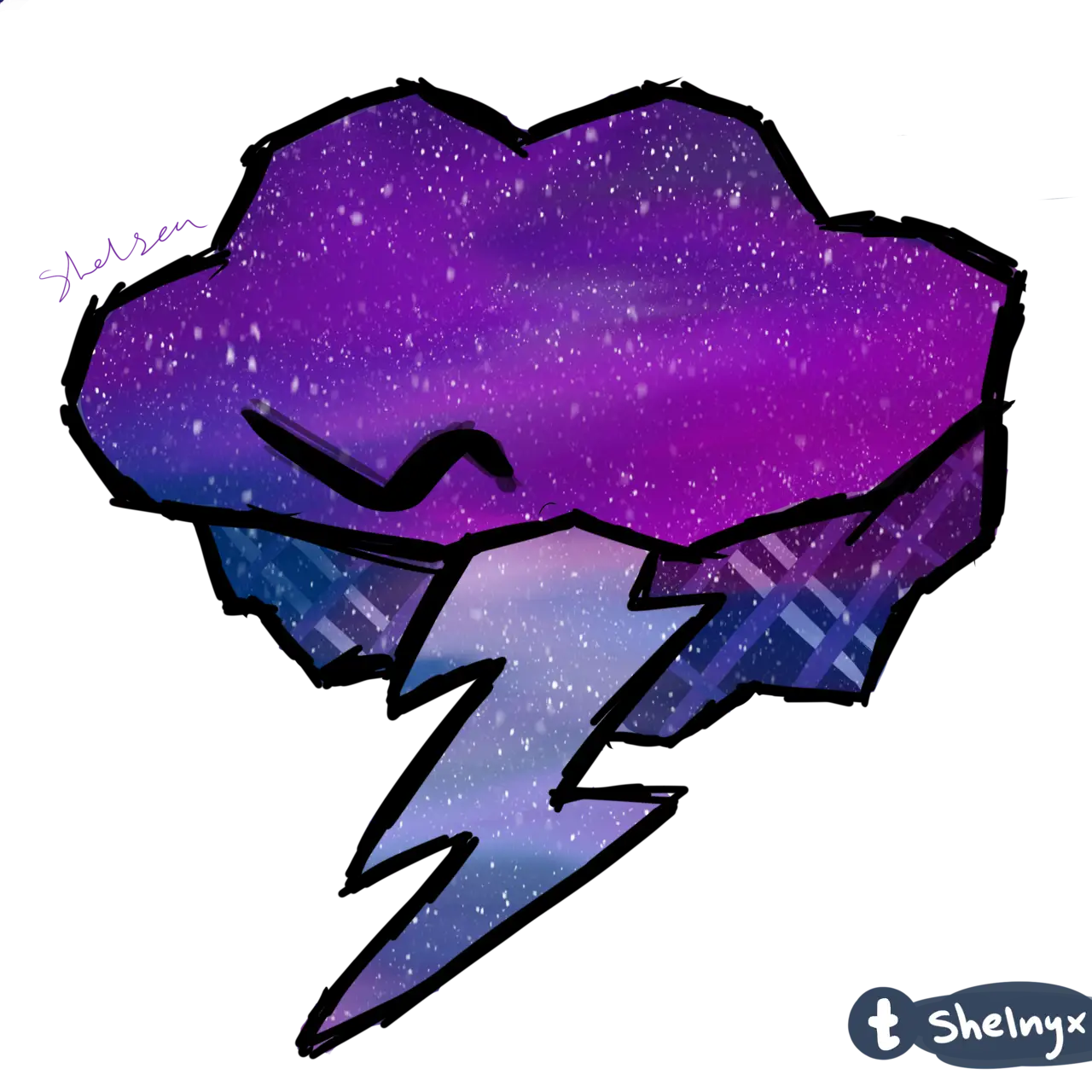 Purple Cloud with Lightning