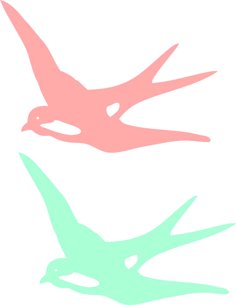 Flying Bird Silhouettes in Soft Colors