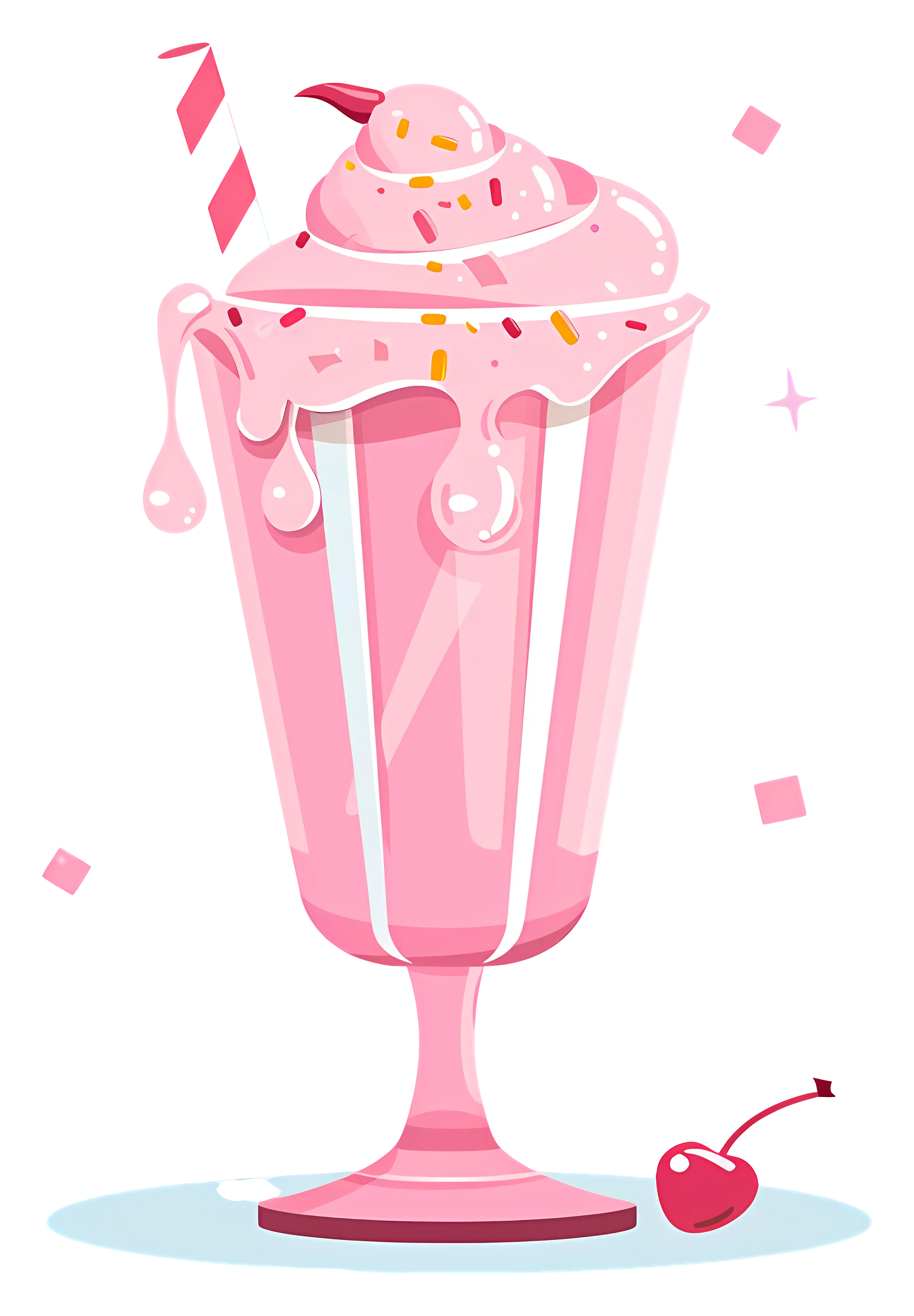 Pink Milkshake with Cherry