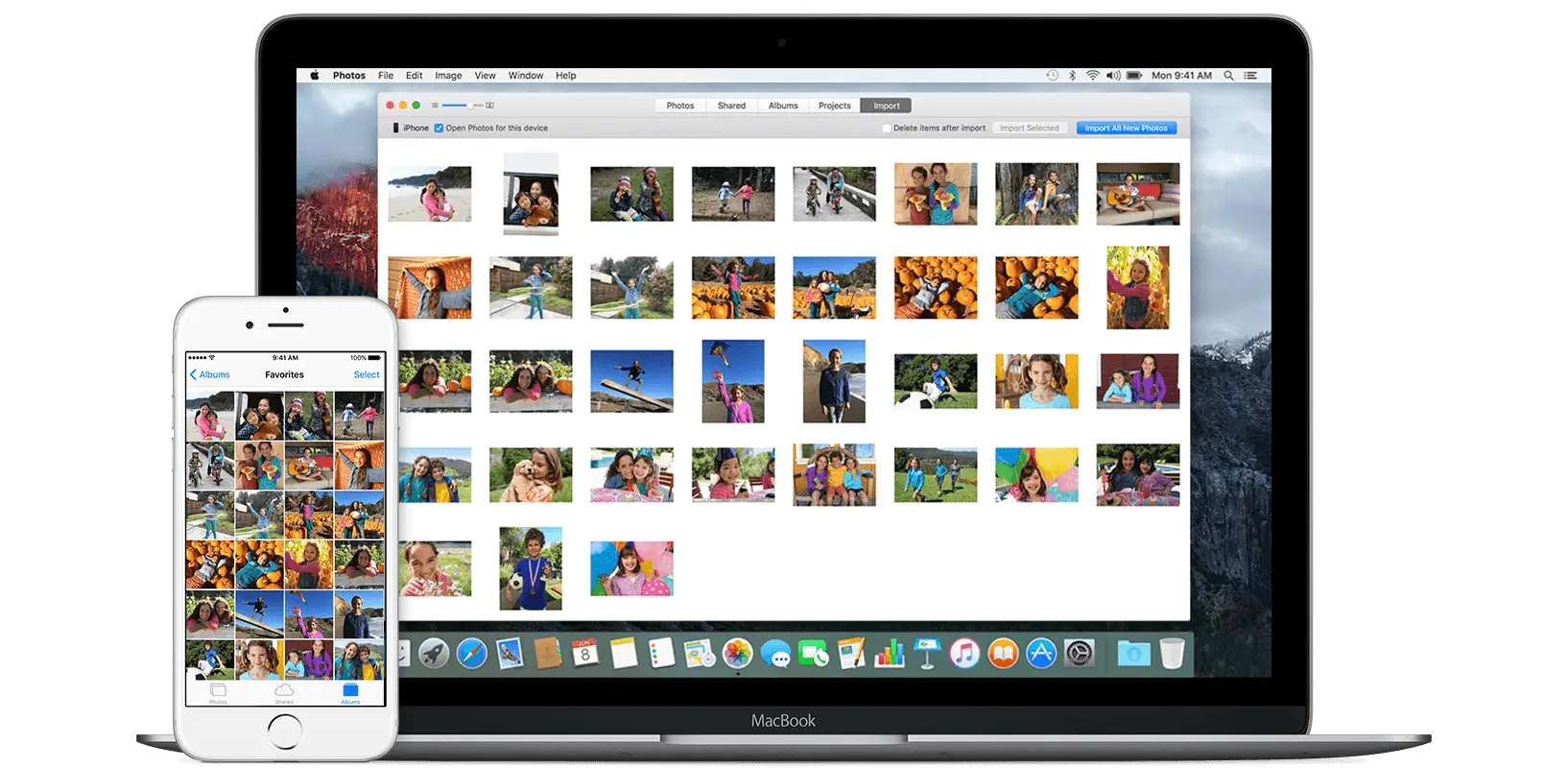 Laptop and Smartphone with Photo Gallery Display