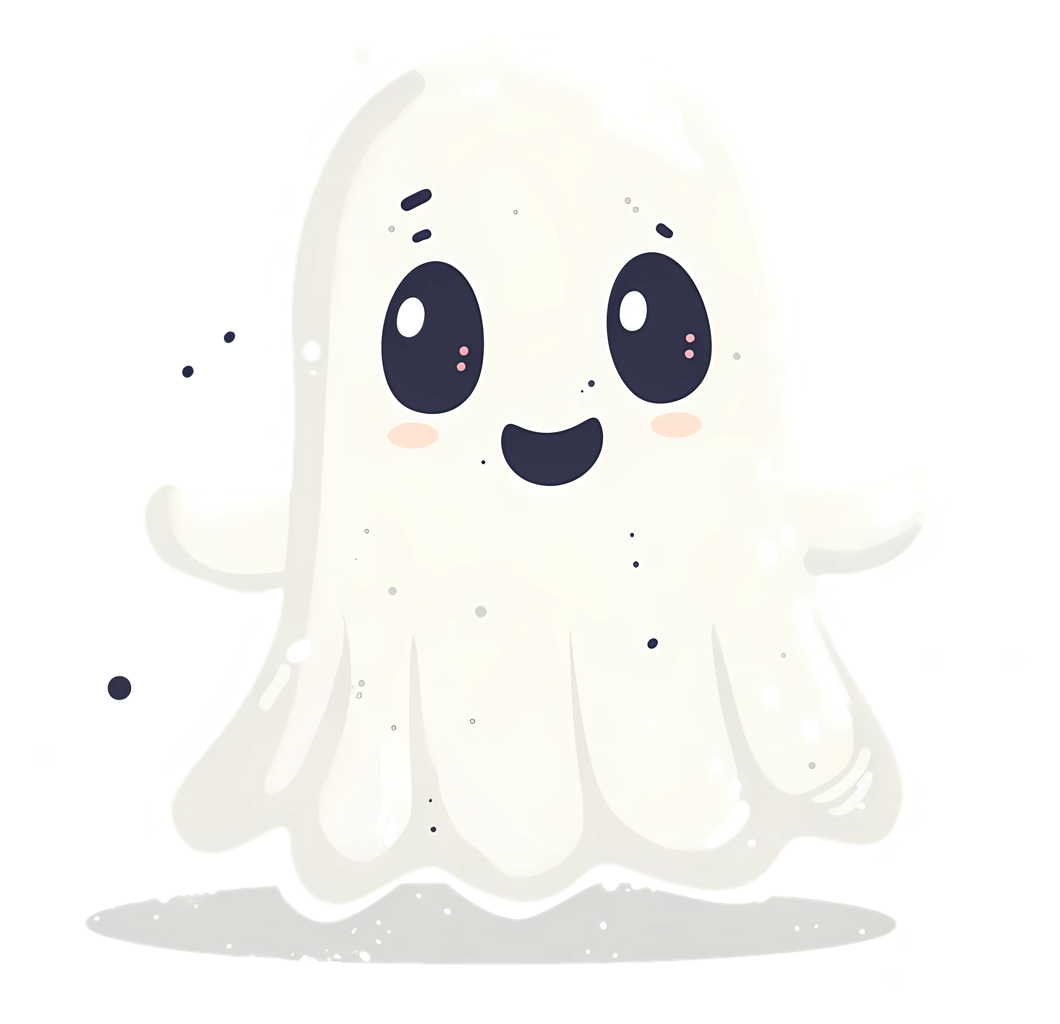 Adorable and Friendly Ghost Illustration