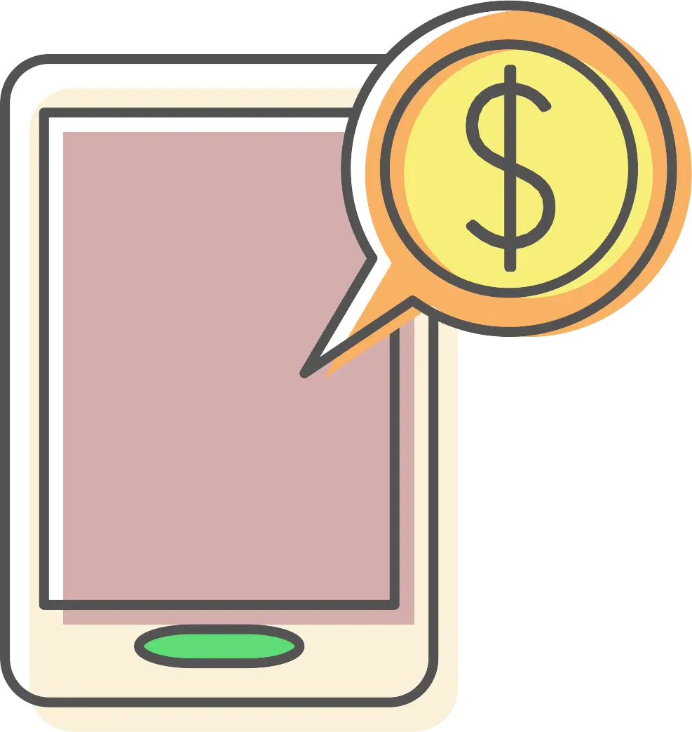 Mobile Payment Icon with Dollar Sign