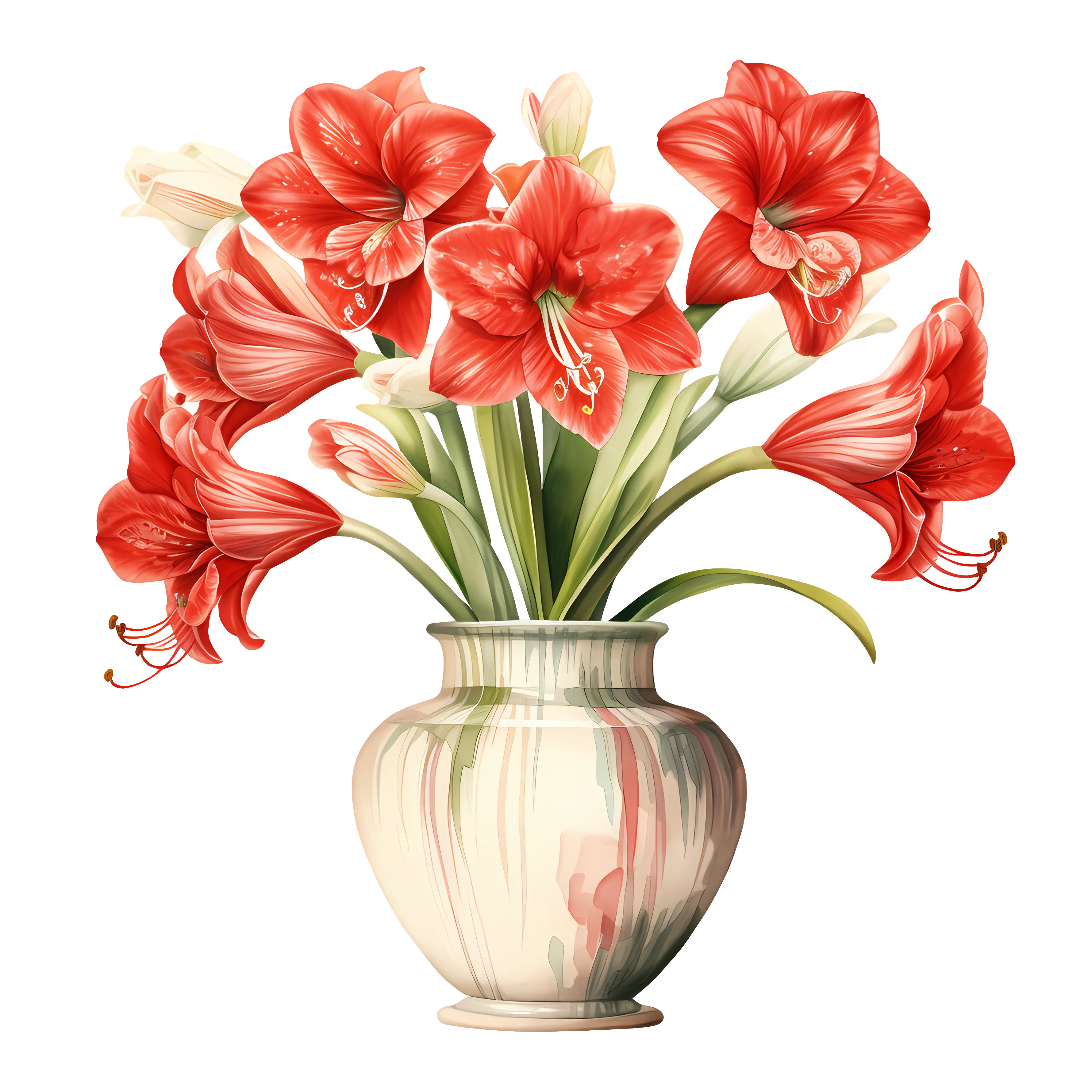 Red Flowers Beautifully Arranged in Vase