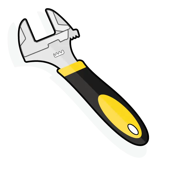 Cartoon Yellow and Black Wrench