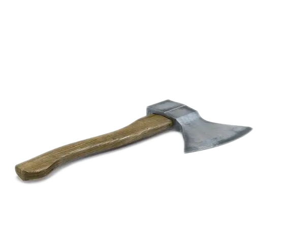Sharp Metal Axe with Wooden Handle