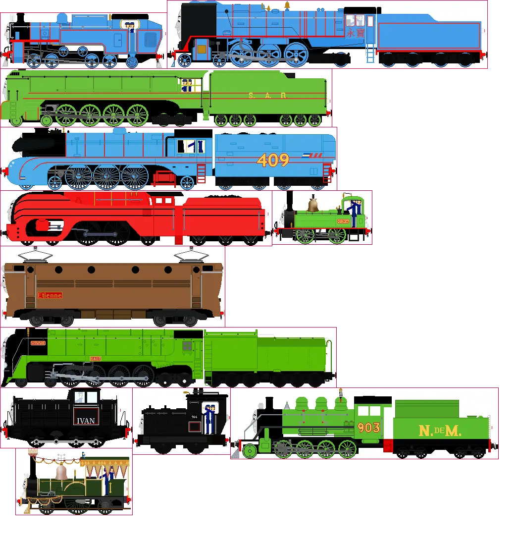 Colorful Collection of Trains
