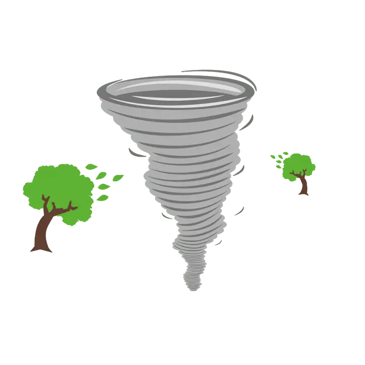 Tornado with Flying Trees Illustration