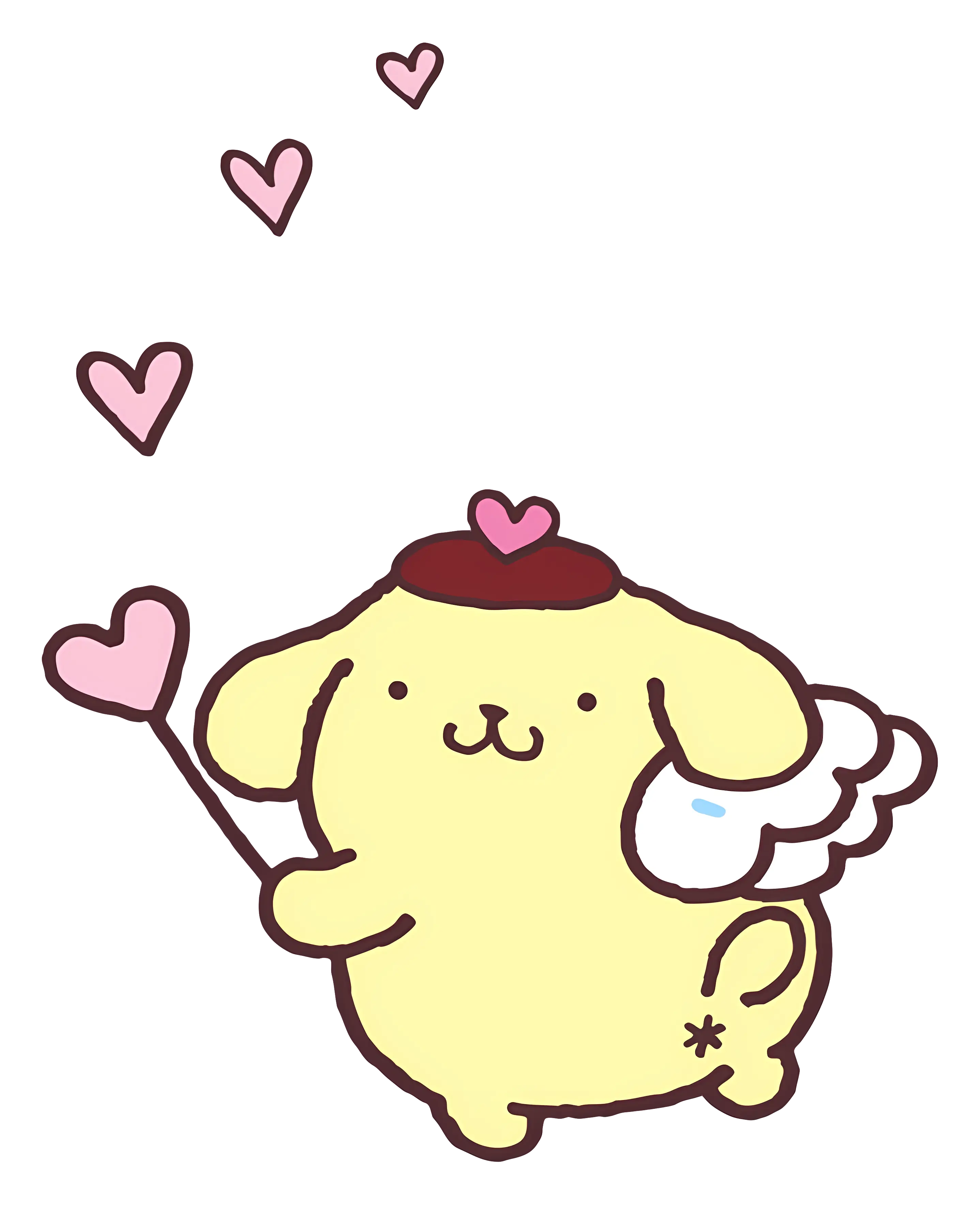 Cute Angel Dog with Hearts