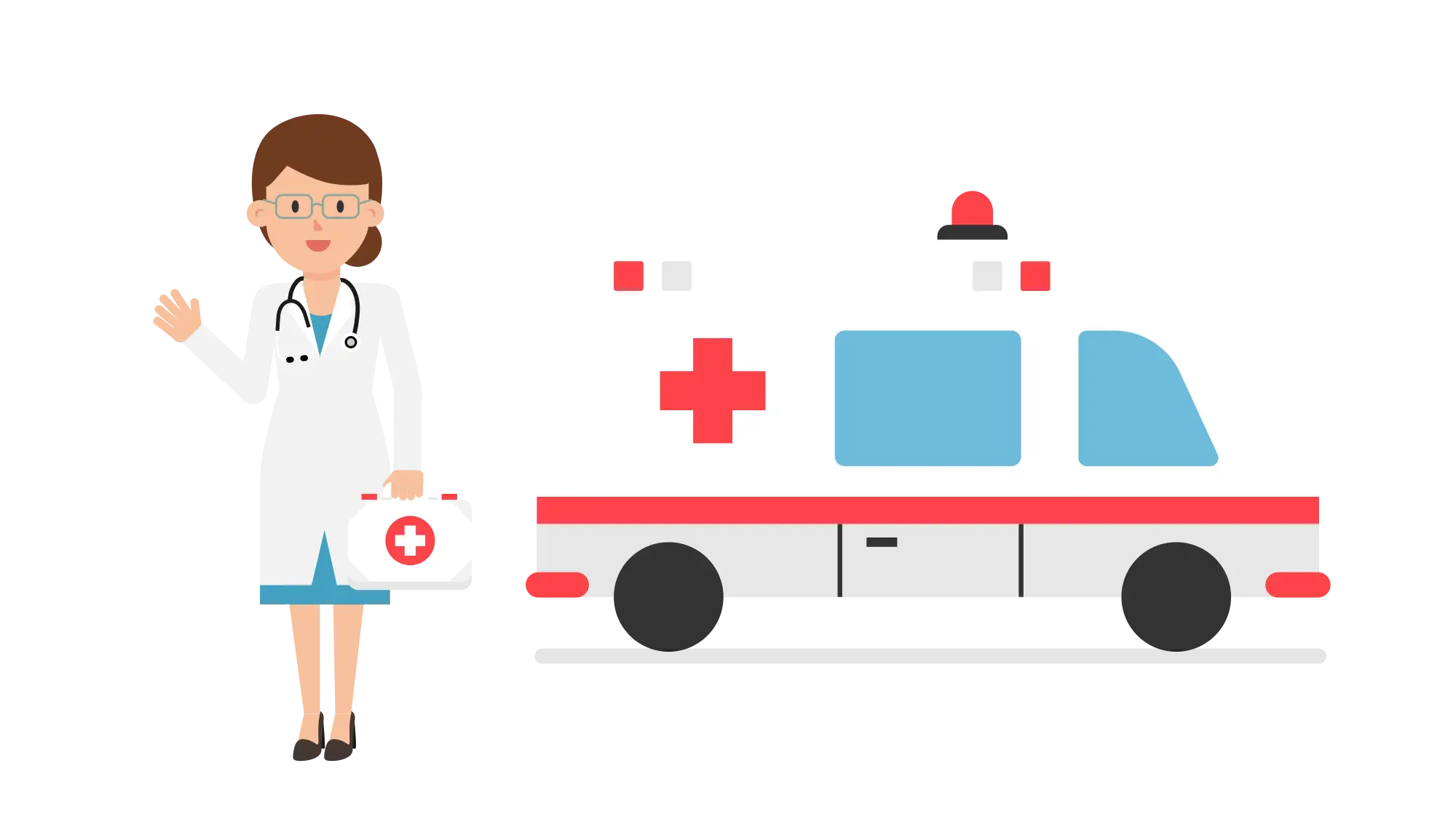 Doctor and Ambulance Illustration