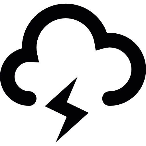 Storm Cloud Icon with Lightning