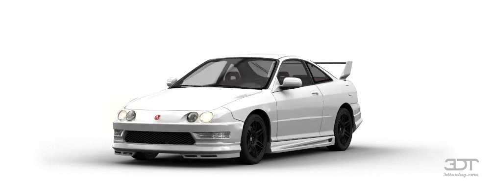 White Sports Car with Black Wheels