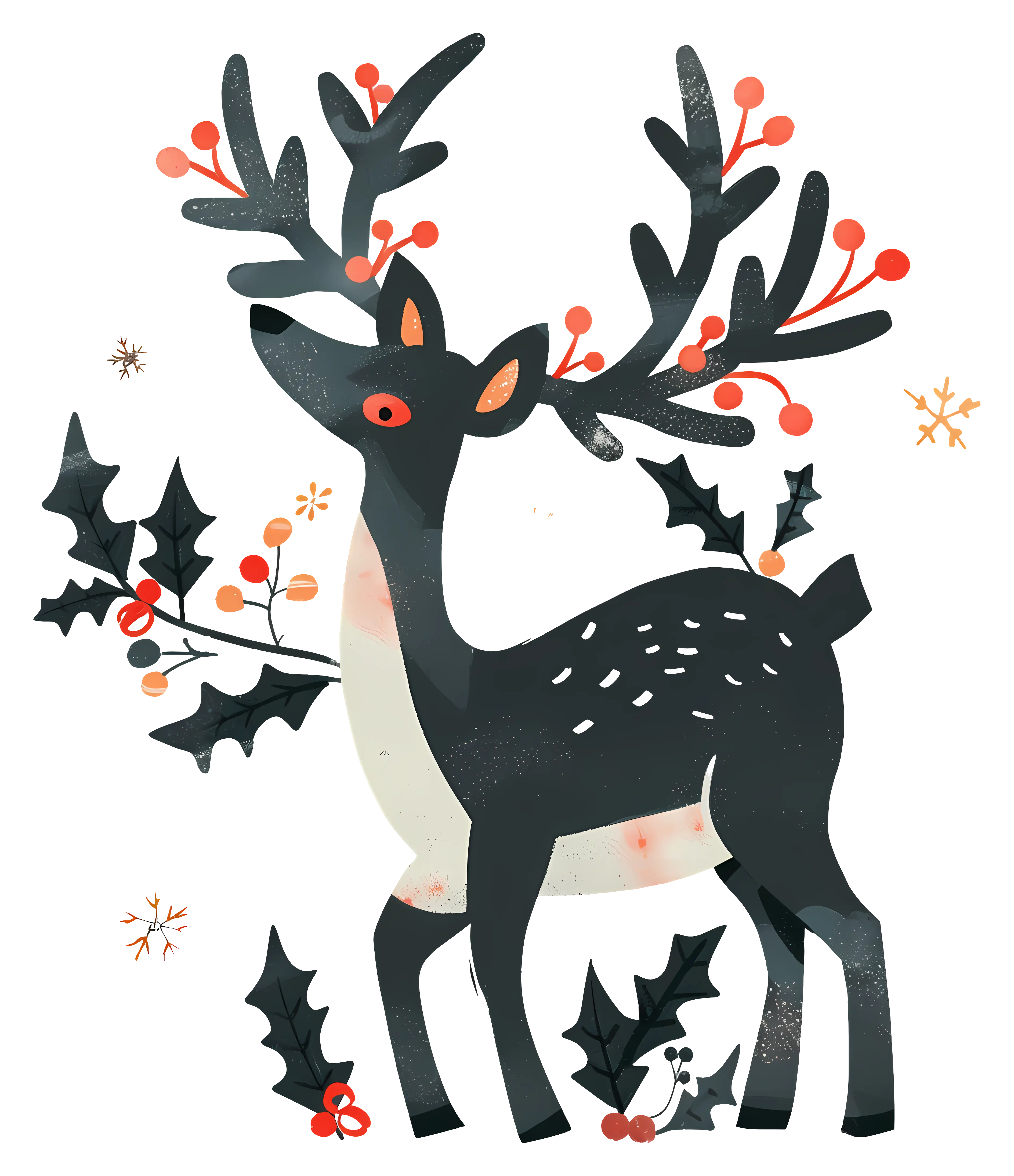 Reindeer with Red Berries