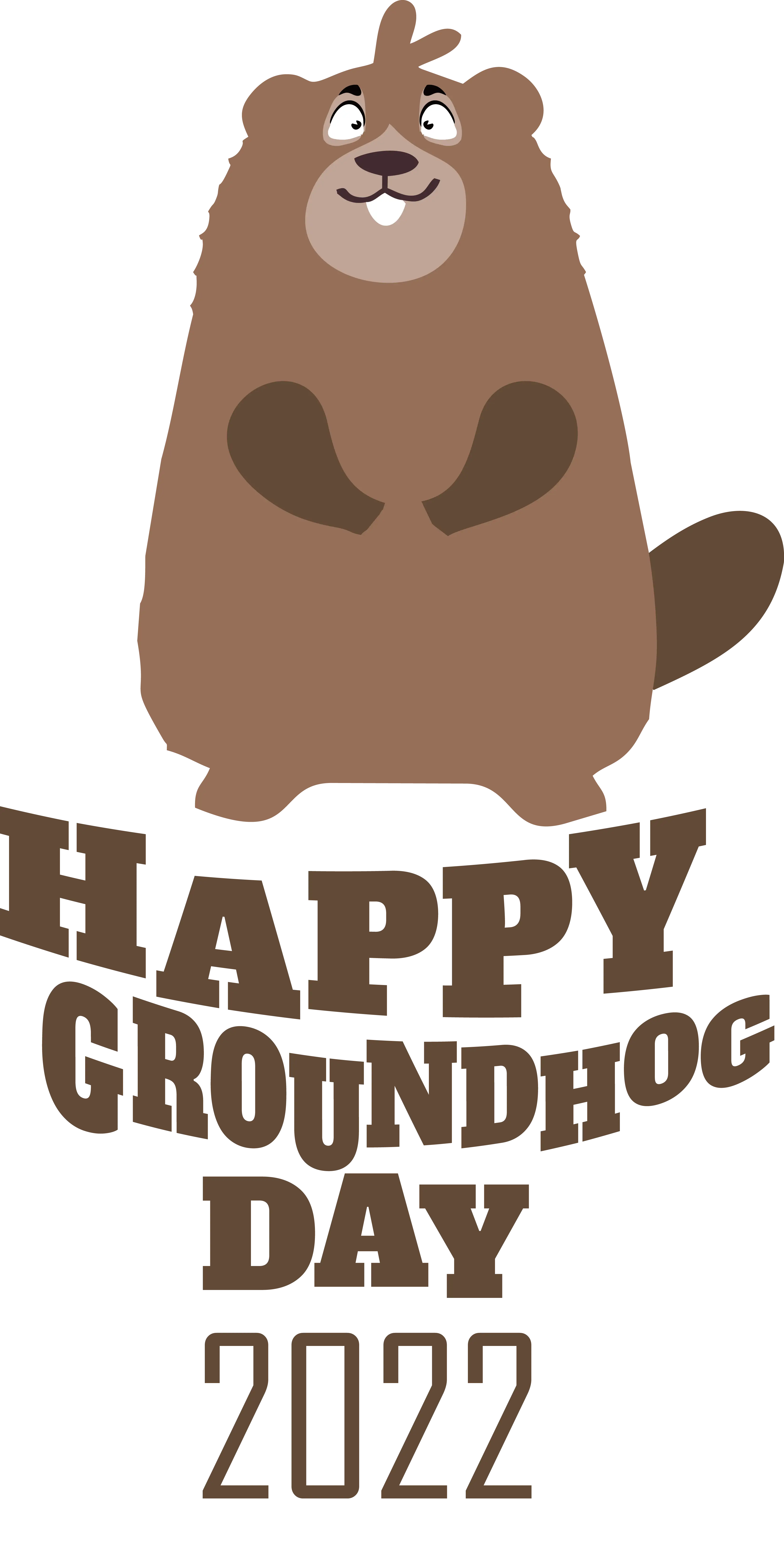 Happy Groundhog Day 2022 Illustration