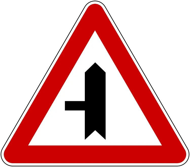 Road Traffic Sign Indicating Junction