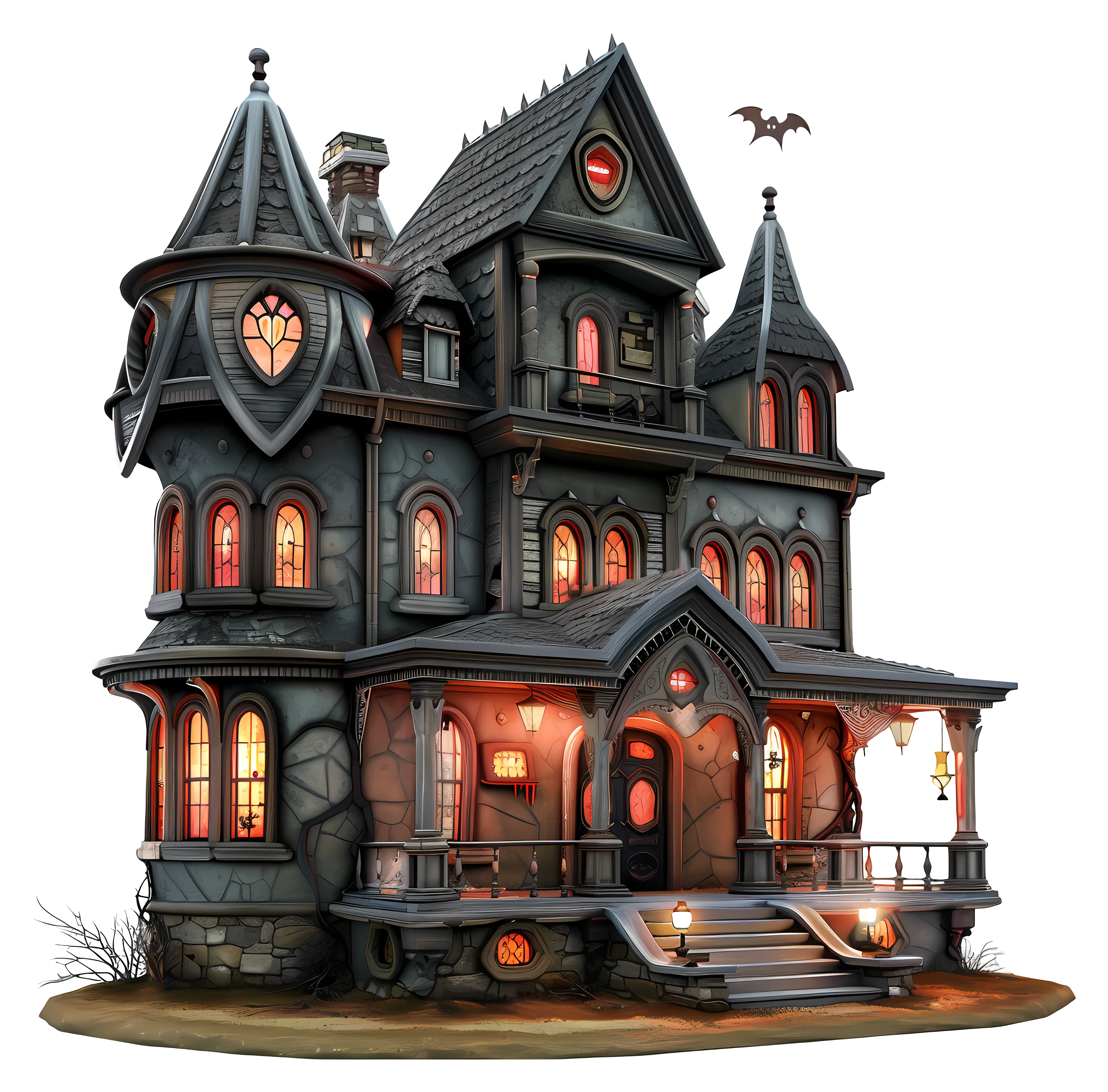 Spooky Haunted House Illustration for Halloween