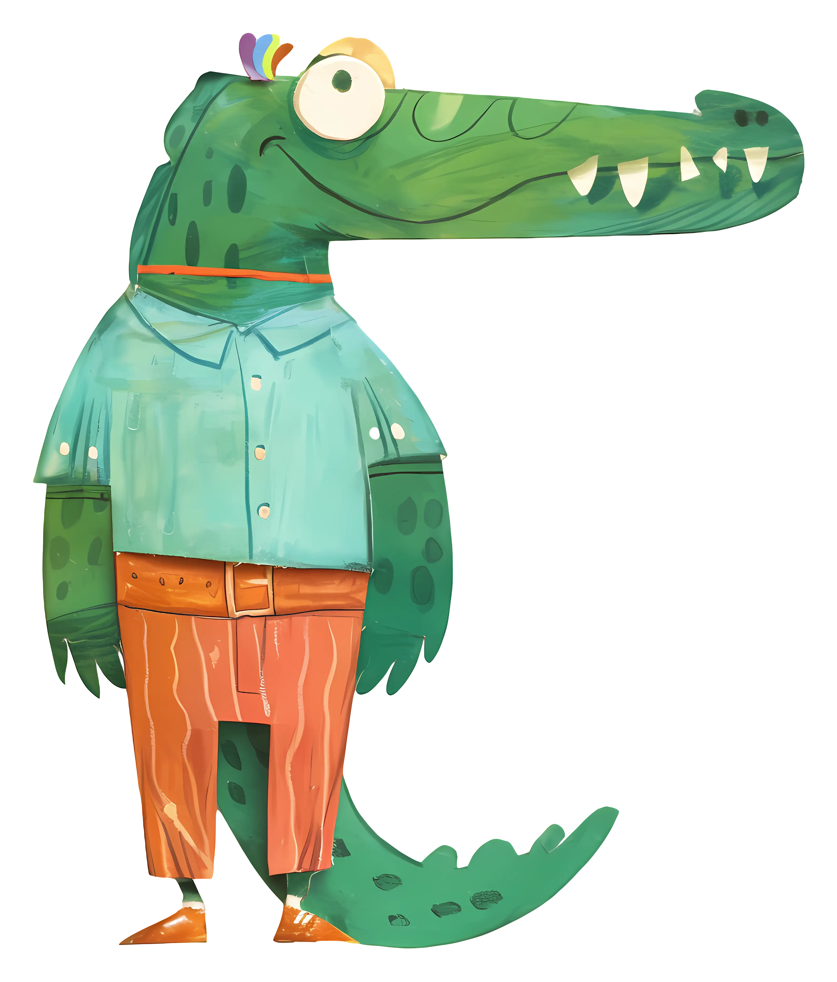Colorful Crocodile Cartoon Character