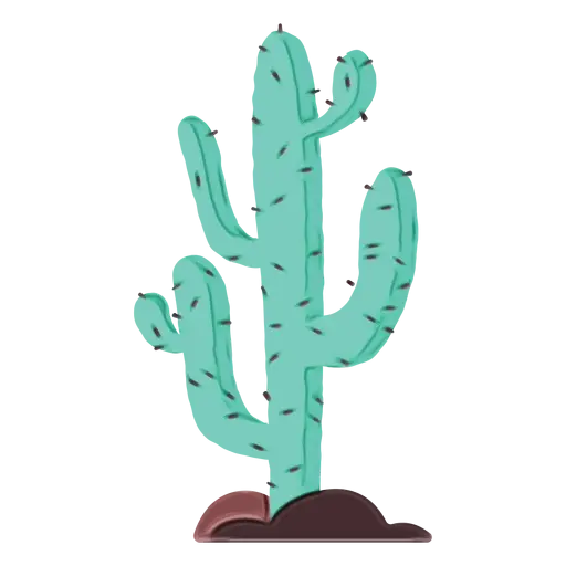 Green Cactus Illustration with Spikes