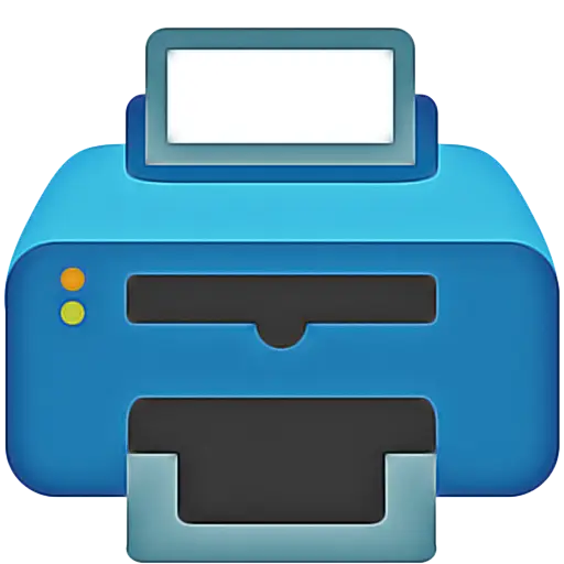 Blue Printer Icon for Office Technology