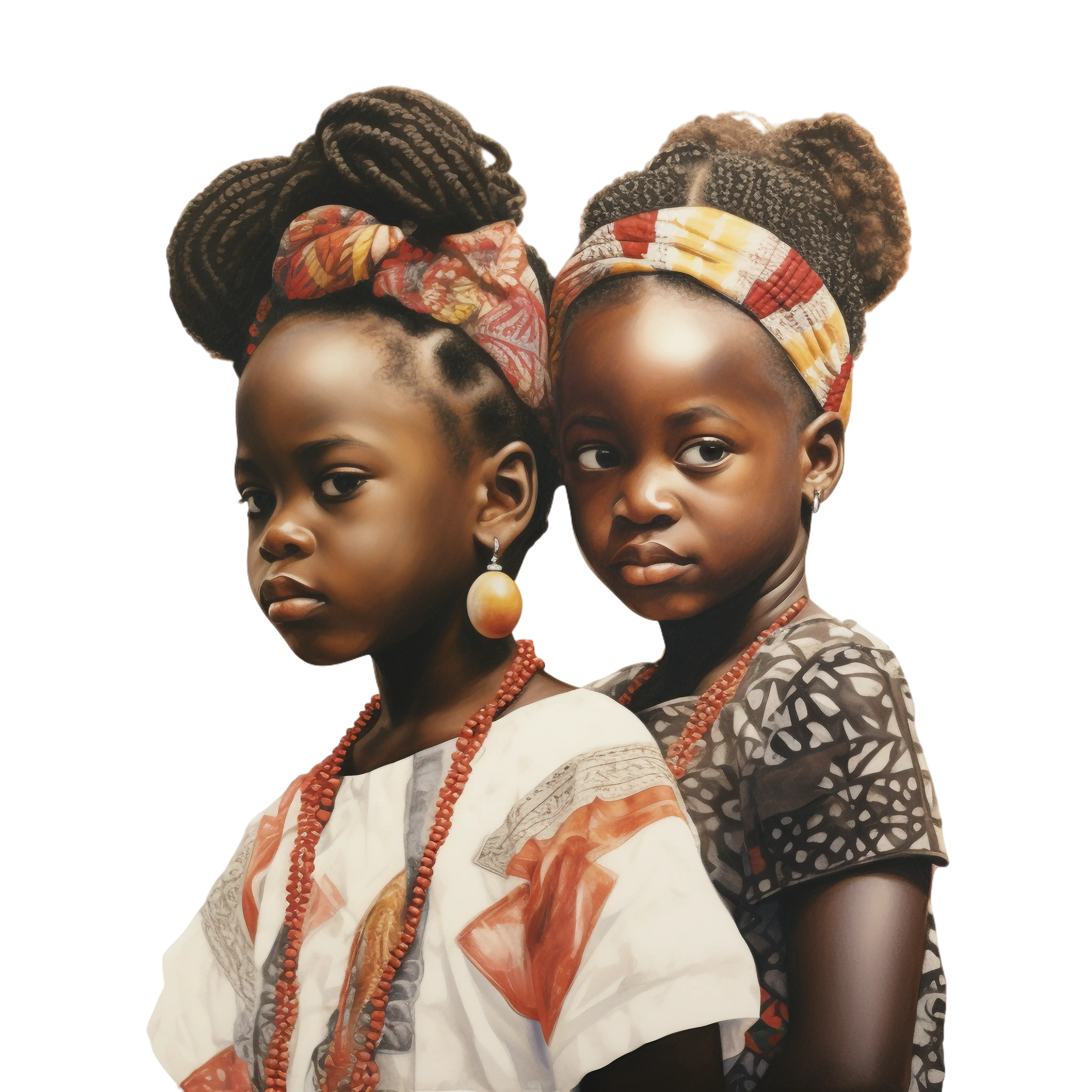 Portrait of Girls in Beautiful Traditional Attire