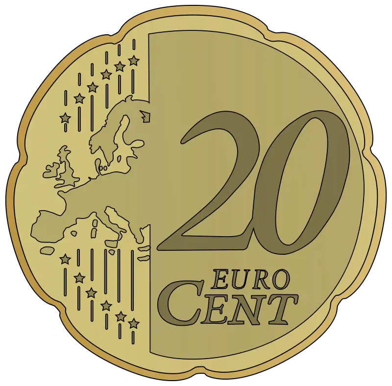 20 Euro Cent Coin Design Illustration