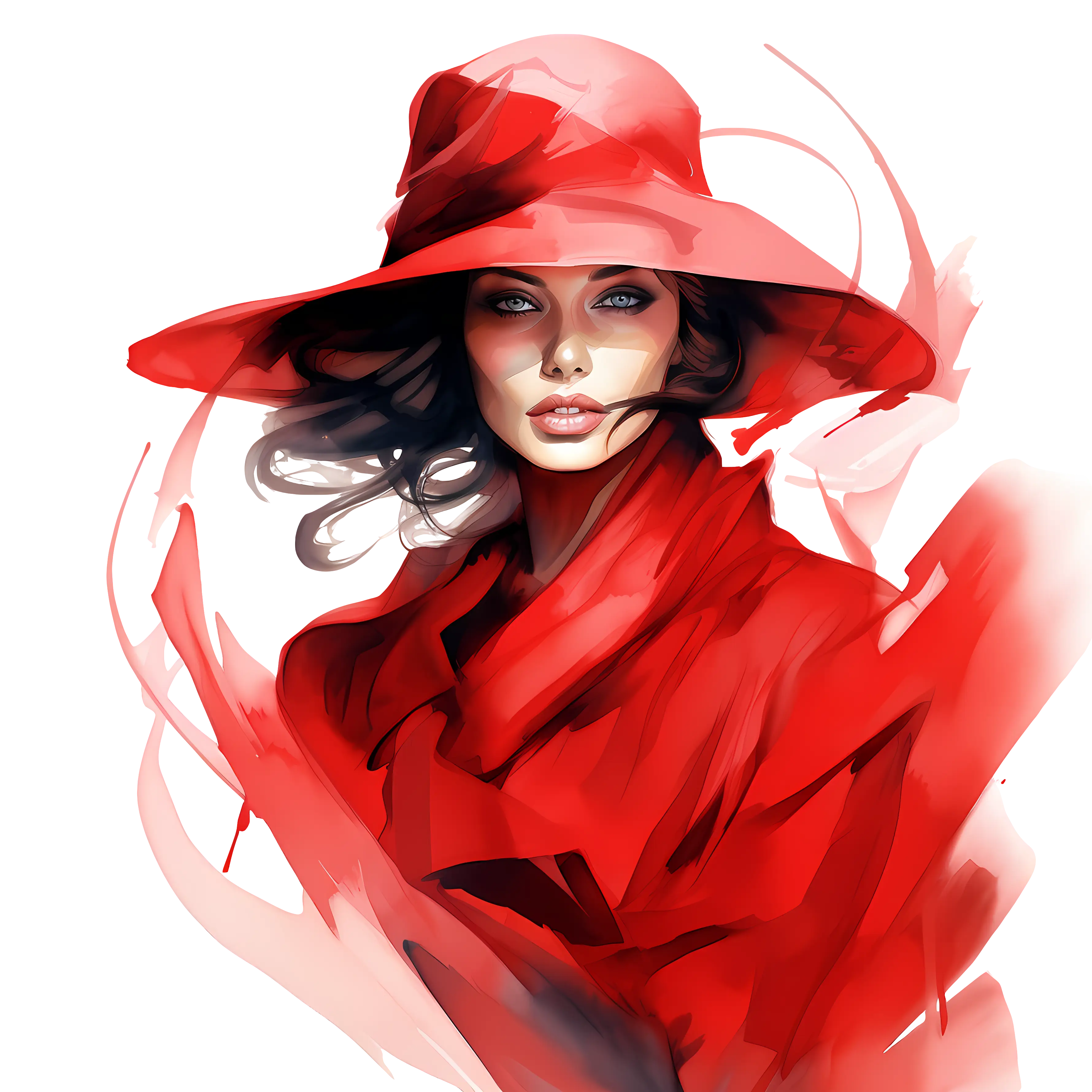 Woman in Red Hat Portrait