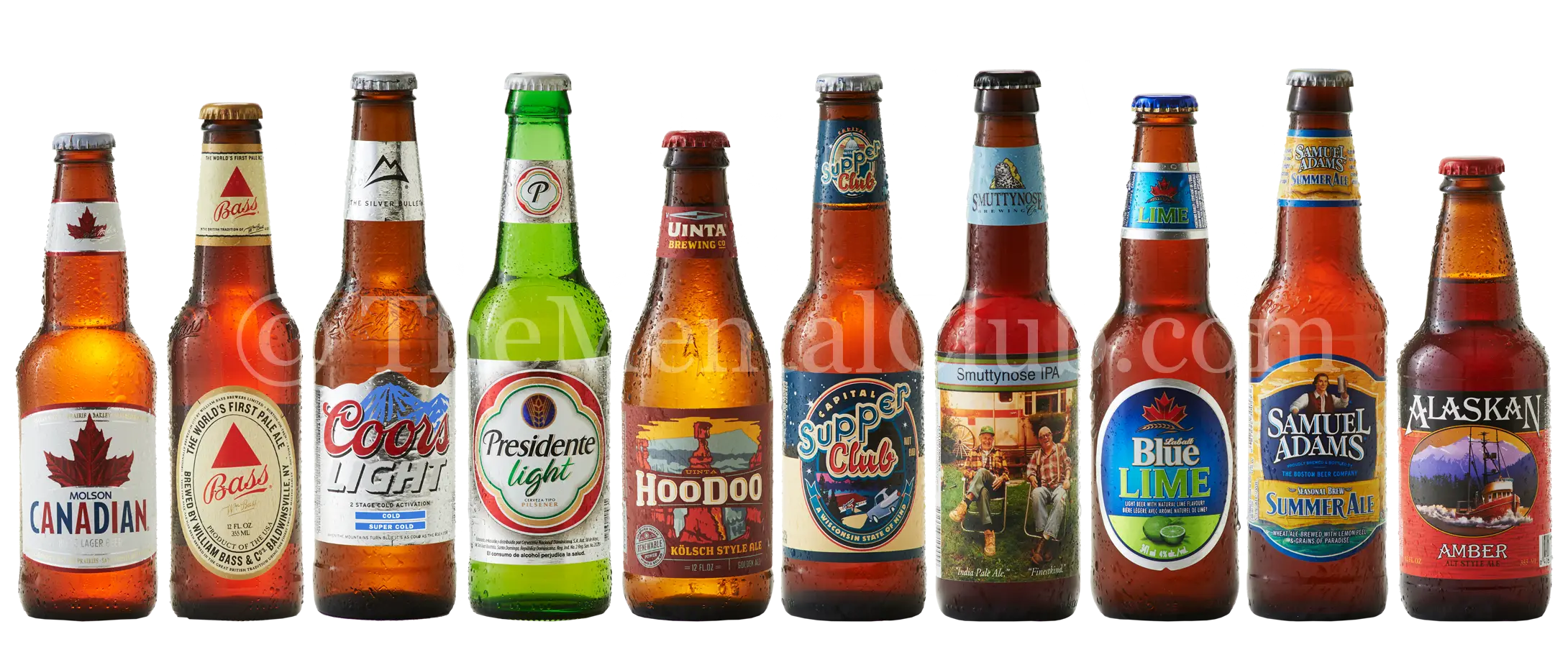 Assorted Bottles of Beer with Different Brands
