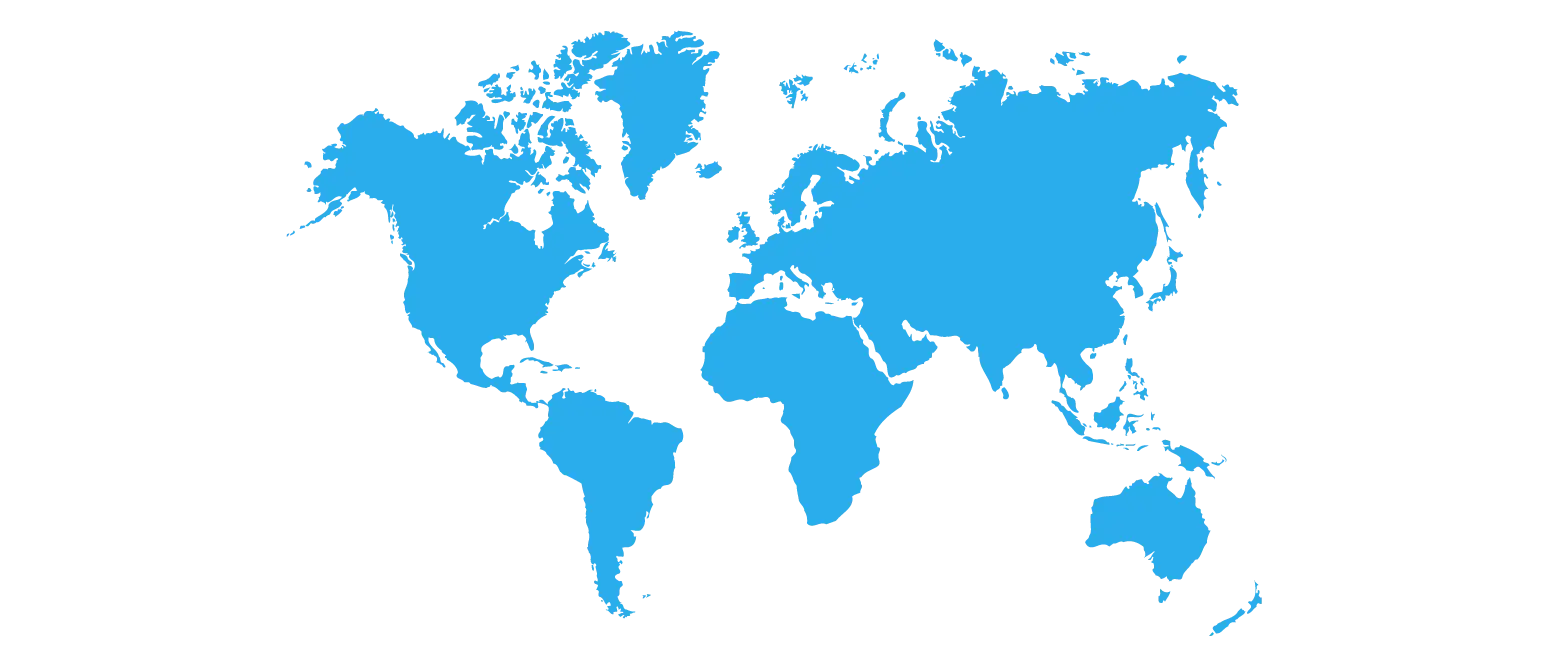 Blue World Map Representation