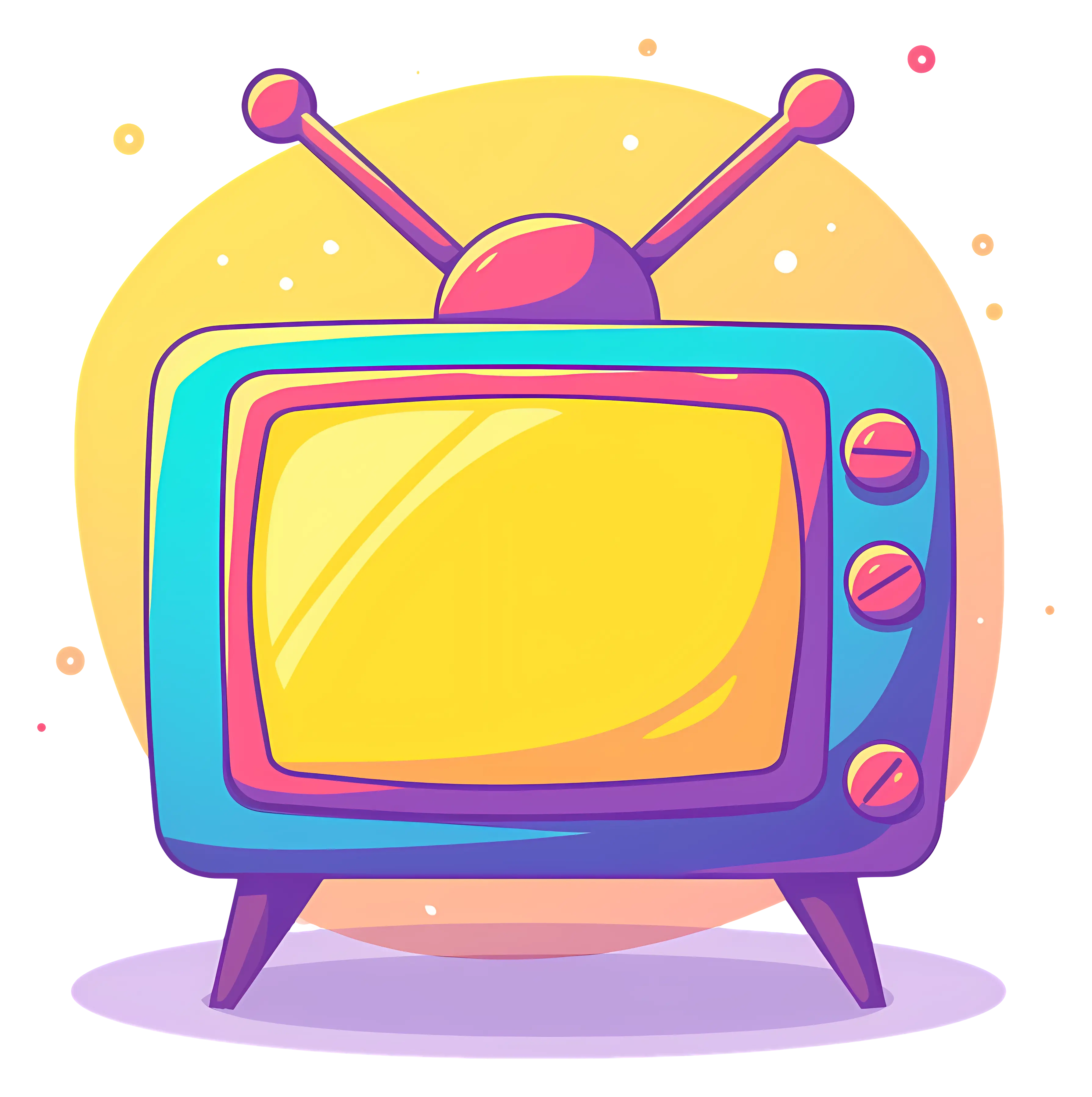 Retro Vibrant Television in Cartoon Design