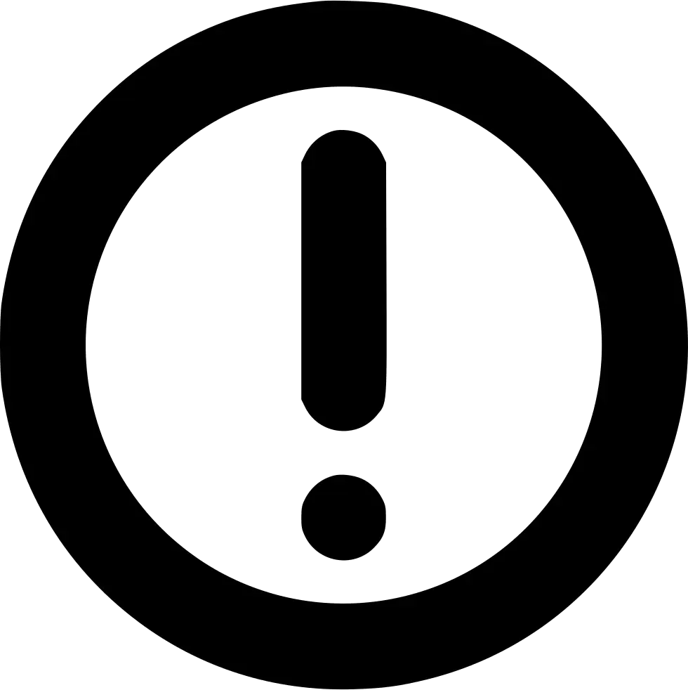 Exclamation Mark Icon in Black Circular Design