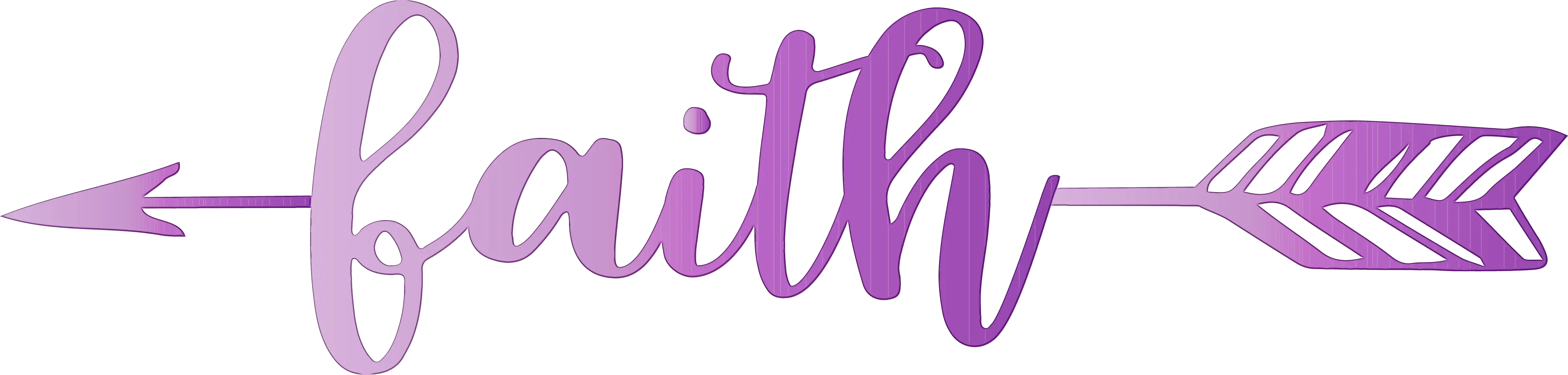Purple Faith Word with Arrow