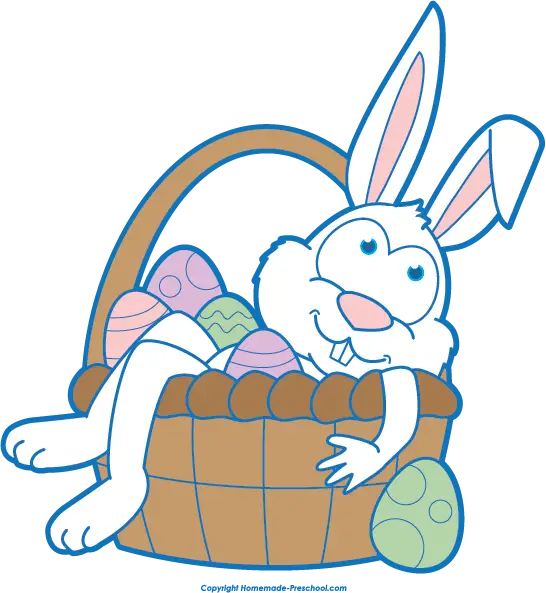 Easter Bunny with Basket of Eggs