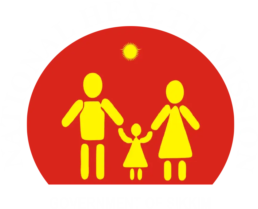 Yellow Family Icon on Red Background