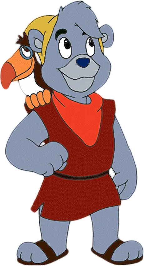 Cartoon Bear with Bird Companion