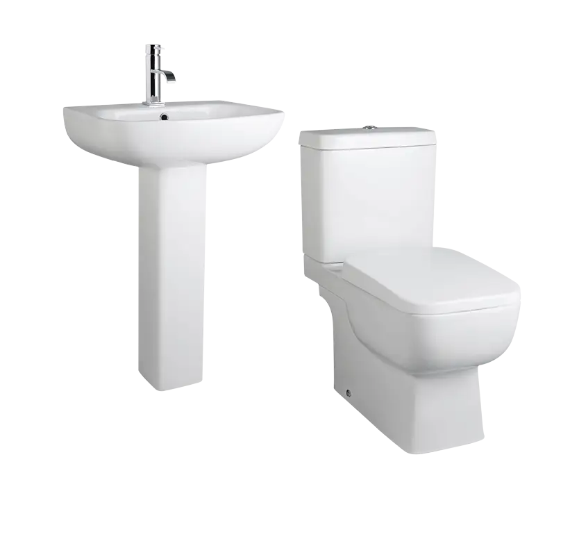 Modern Sink and Toilet Bathroom Set