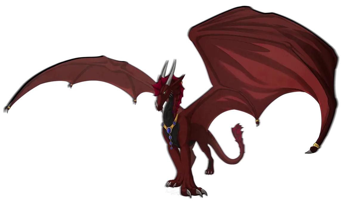 Red Dragon with Large Wings