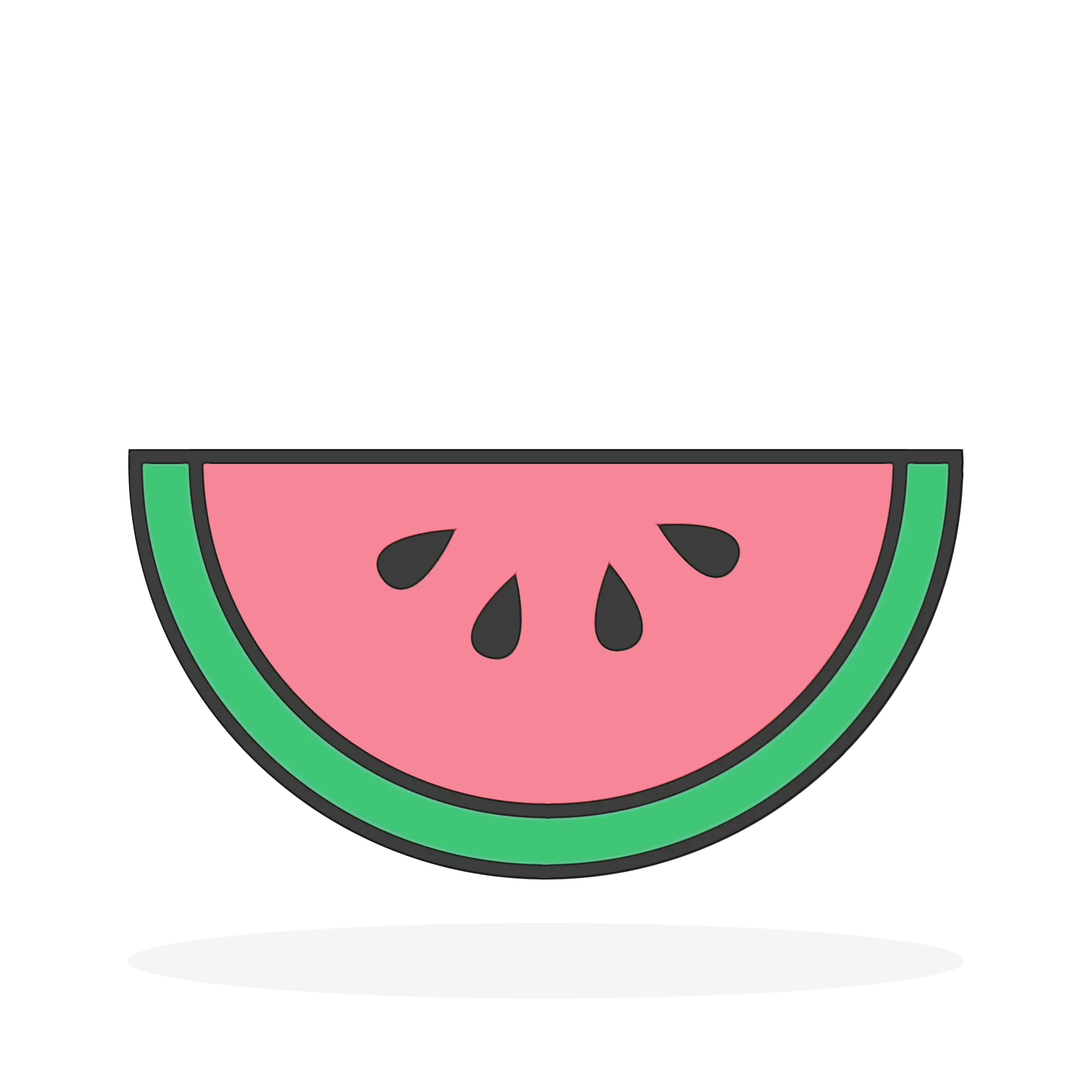 Pink and Green Watermelon Slice Illustration