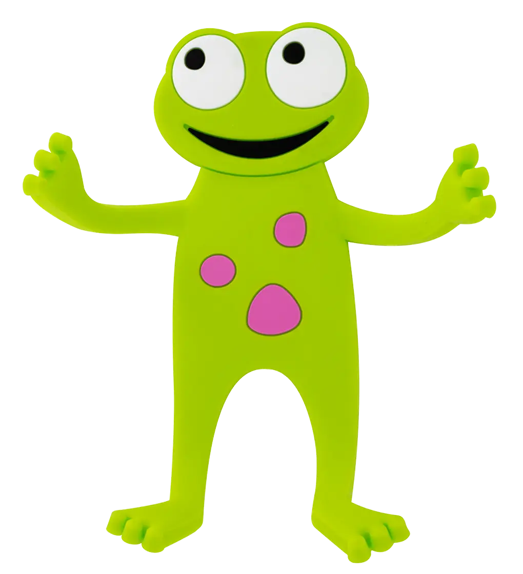 Green Smiling Cartoon Frog Character
