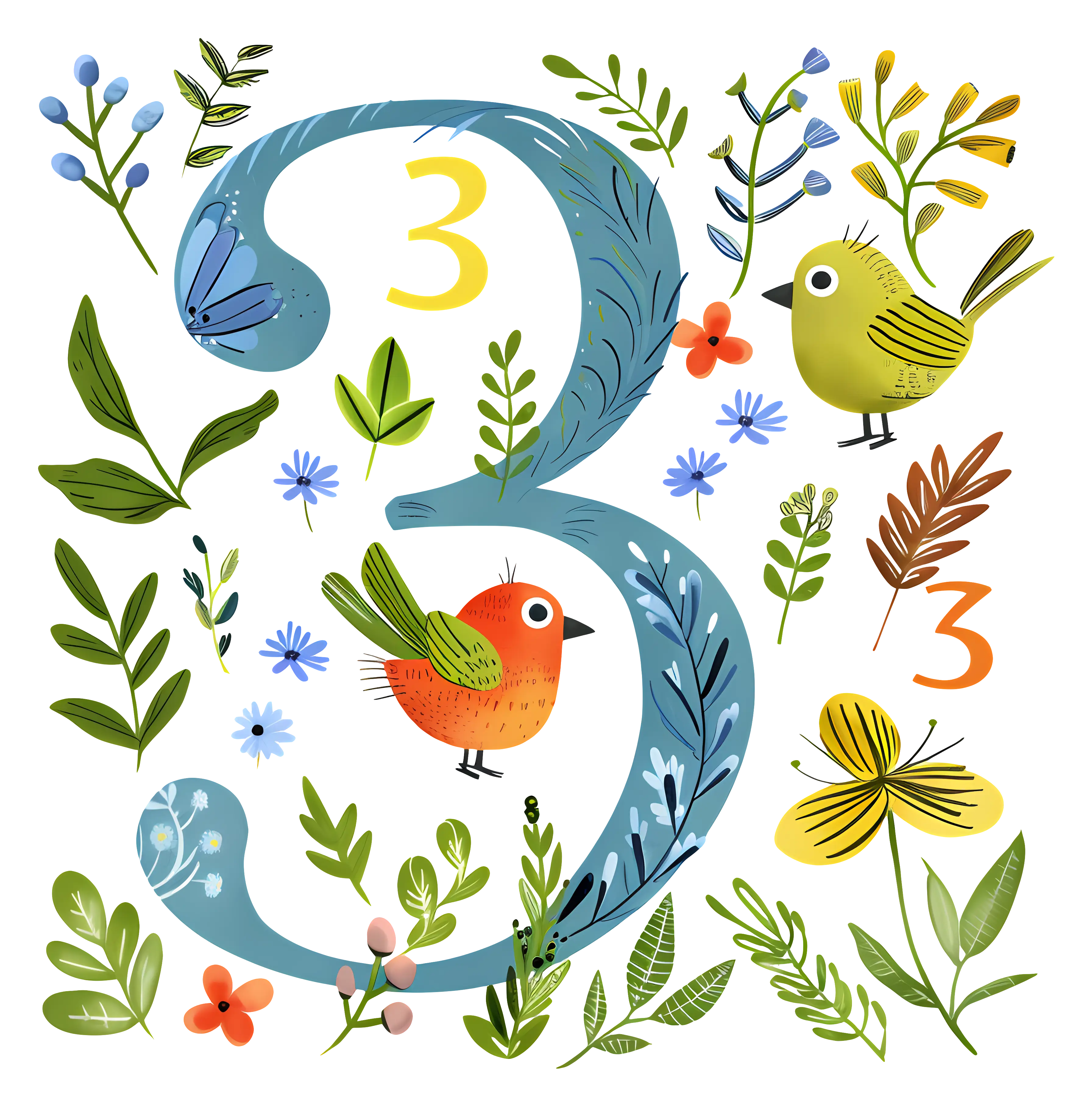 Nature Themed Number 3