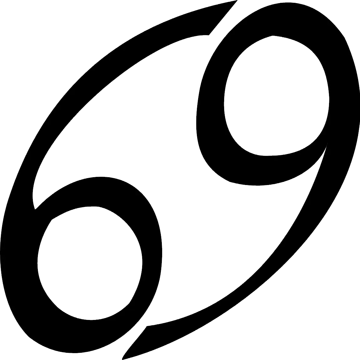 Black Cancer Zodiac Symbol Icon