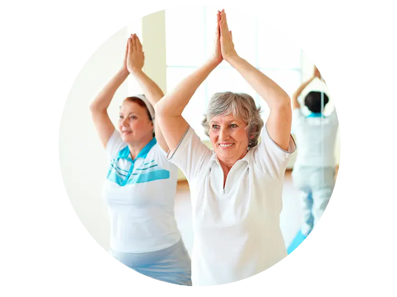 Senior Women Practicing Yoga