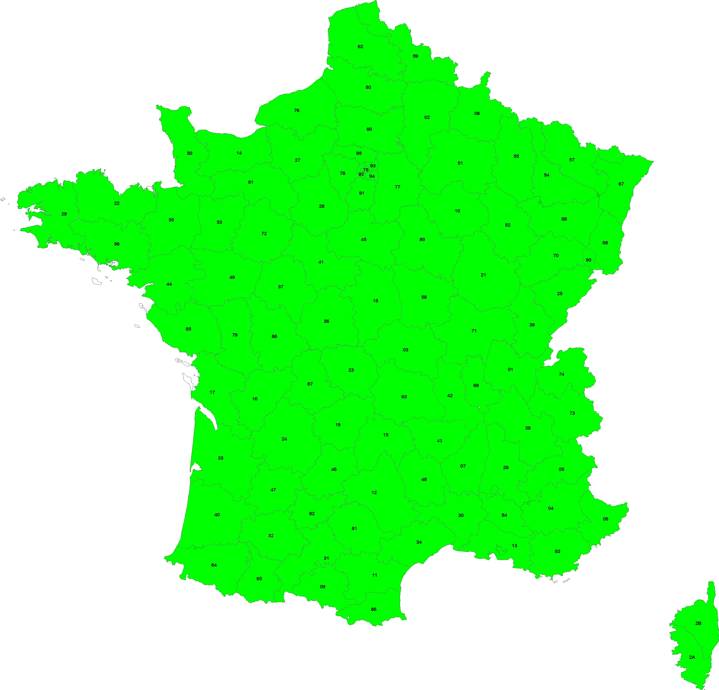 Green Map of France