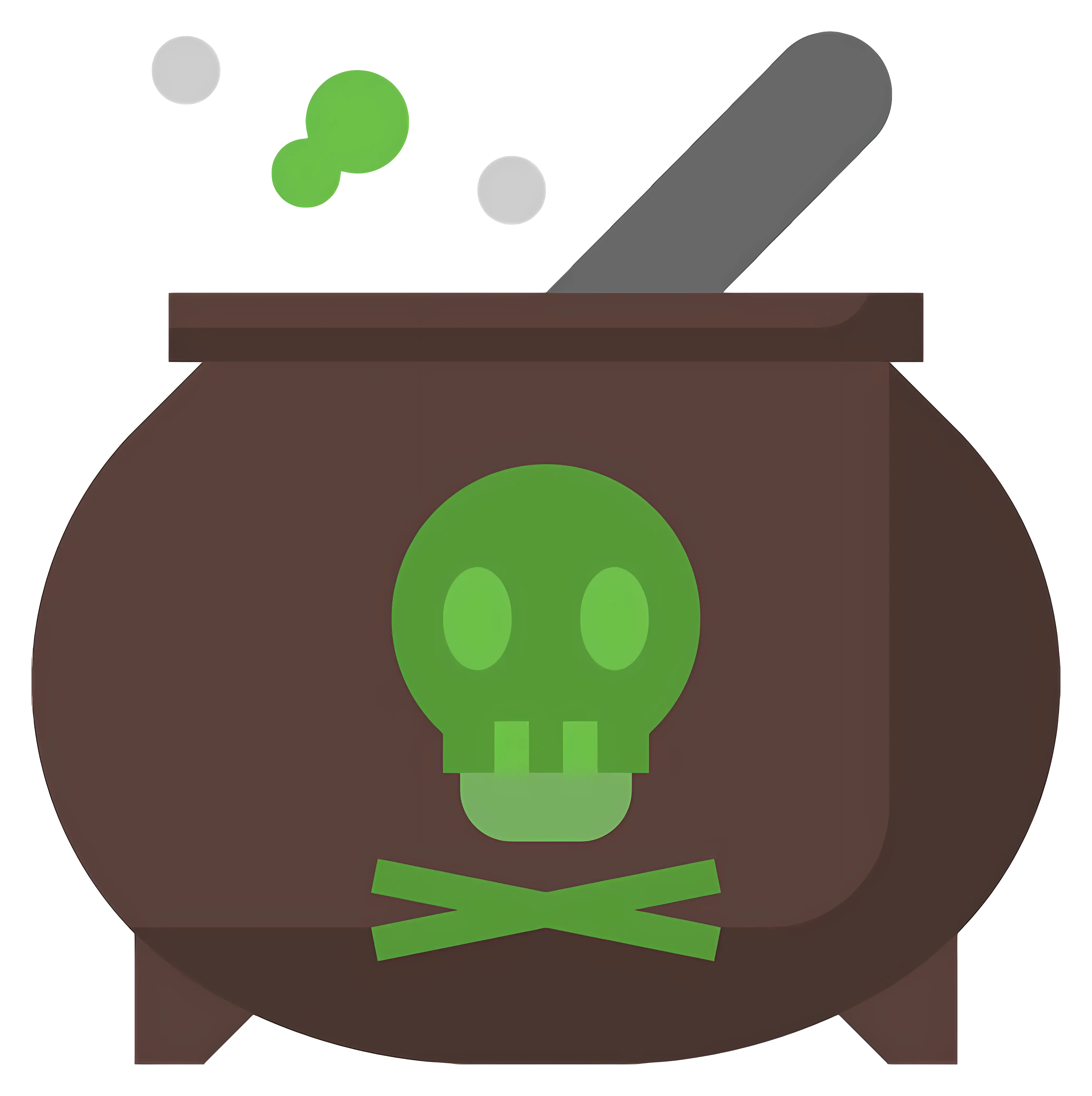 Cauldron with Skull and Poisonous Brew