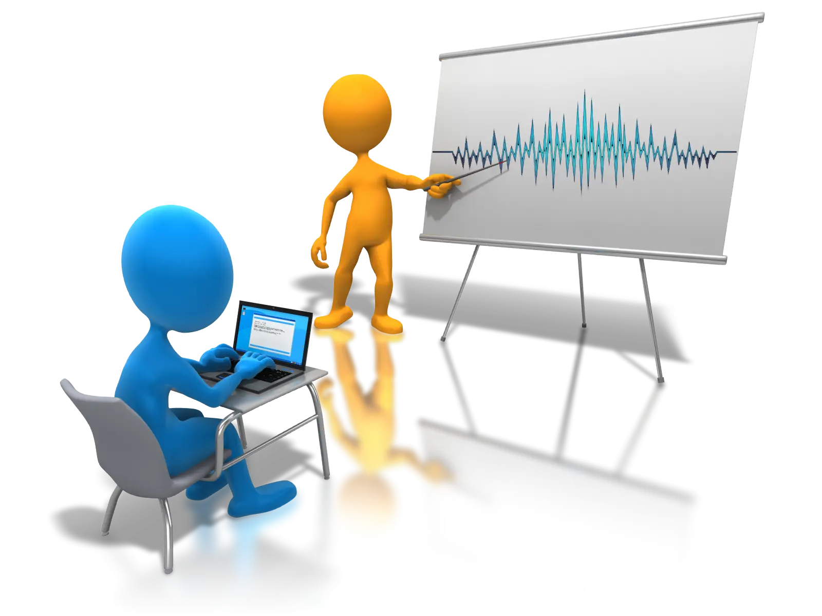 Business Presentation with Laptop and Chart