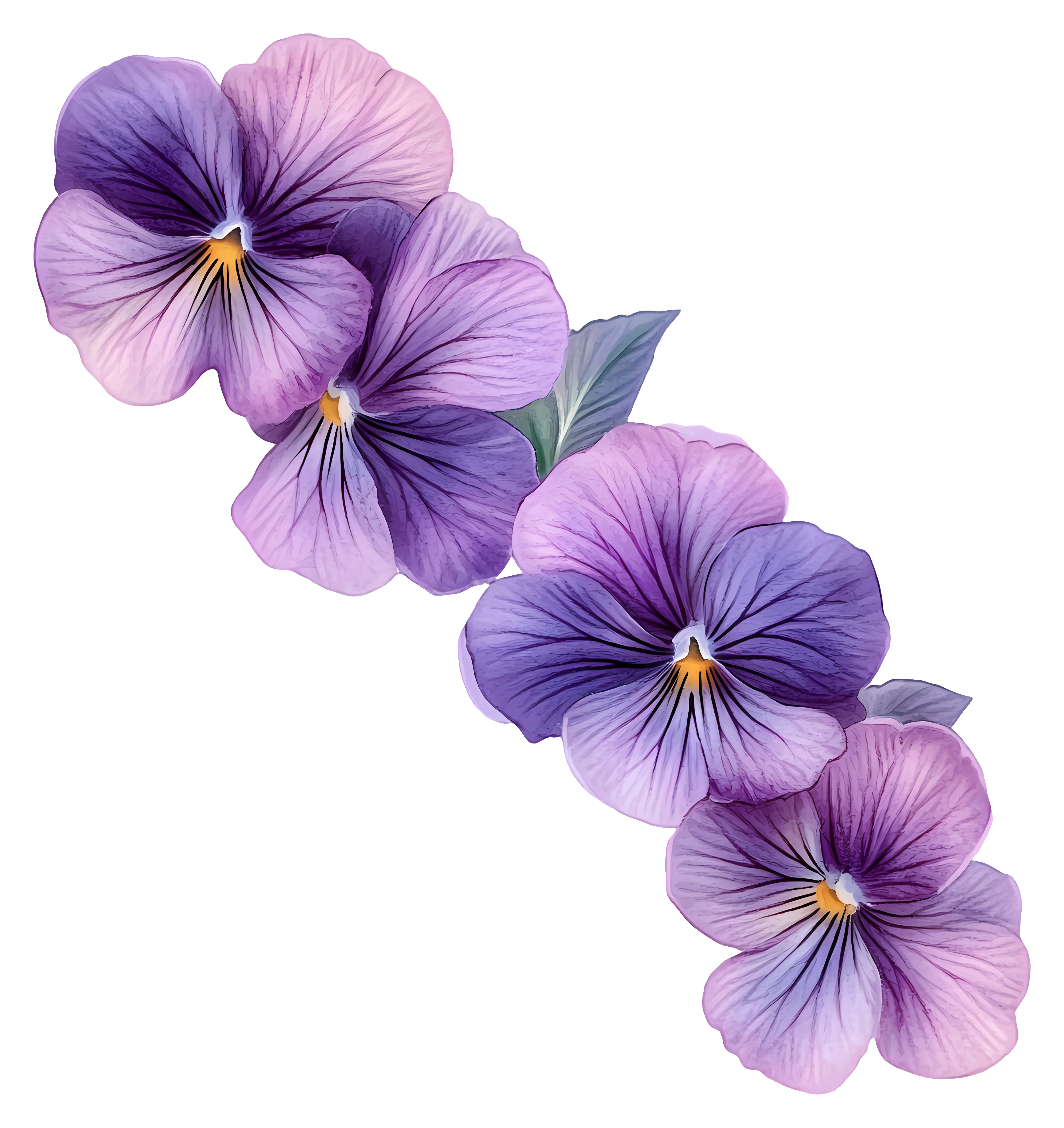 Beautiful purple flowers in a row