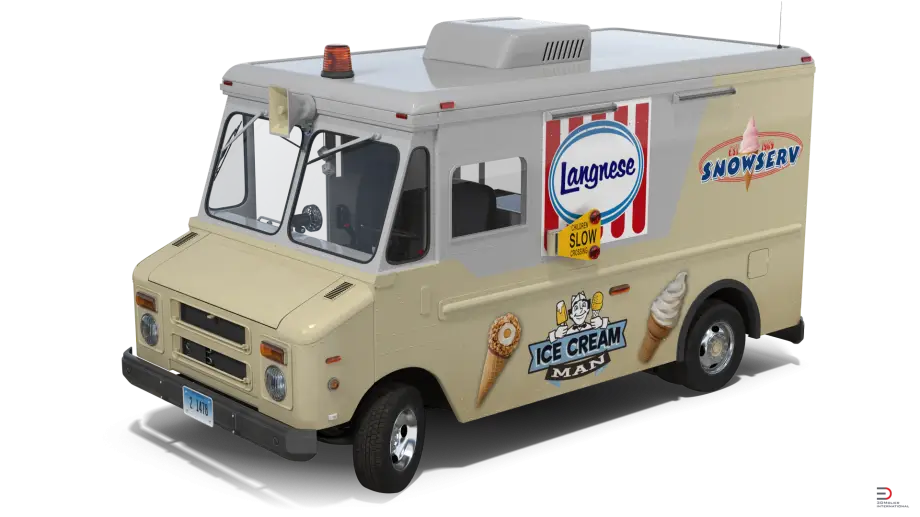 Classic Ice Cream Truck on Street