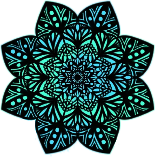 Blue and Green Mandala Design
